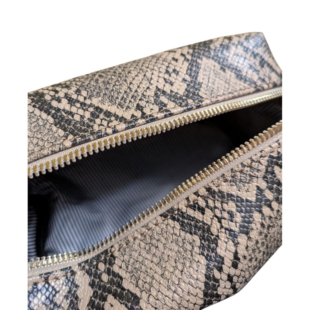 Deluxity Los Angeles Snakeskin Cosmetic Bag Makeup Pouch Toiletry Case NEW - Picture 3 of 4